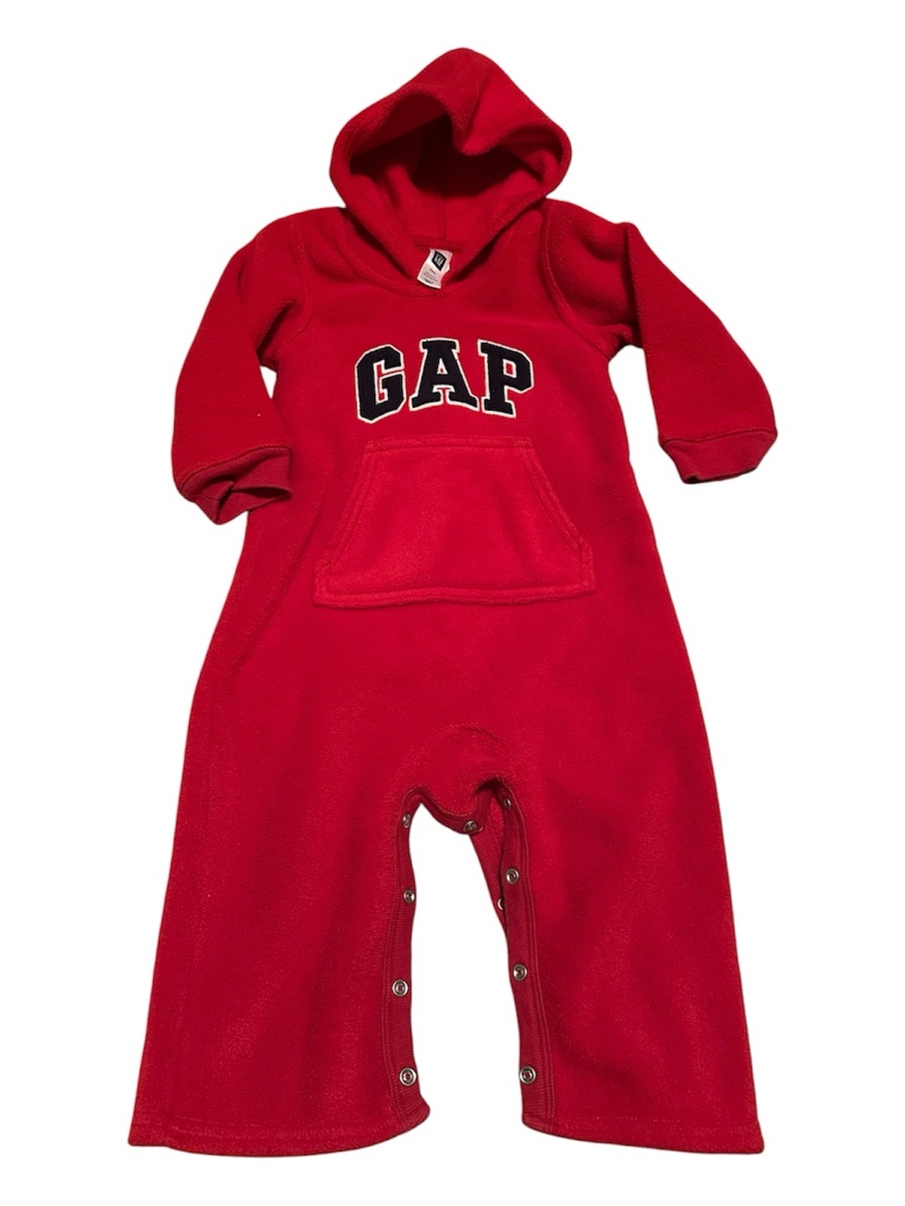 GAP Red Hooded Fleece Sleep Sack Romper-Size 12-18M